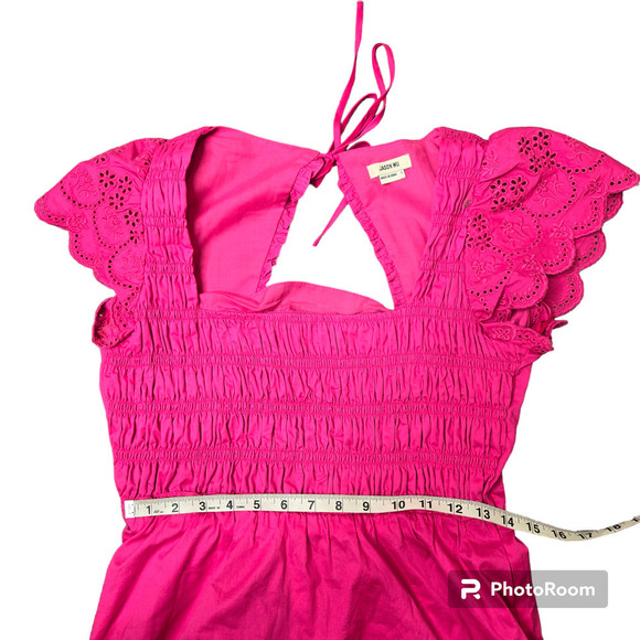 Jason Wu Hot Pink Cutout Open Back Midi Dress - Picture 6 of 8